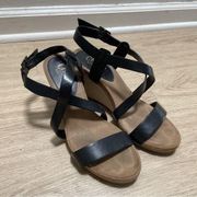 Chaps Women’s Size 6M Black Strap Sandals US7