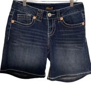 Seven7 Jean Shorts‎ Stitched Embroidered back pockets Dark Wash size 6