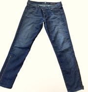 7 For All Mankind Jeans (Gwenevere)  Size 31  Super Skinny Zipper Ankle