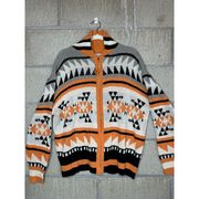 Misslook Orange And Black Aztec Oversized Sweater