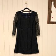 Solitaire NWT Blue and Black Lace Mini Dress