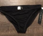 La Blanca embroidered bikini bottom black