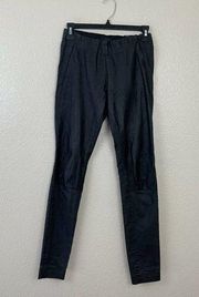 COS 34 XS Black Leather Front Pants Jegging Skinny