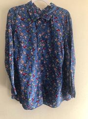 Woman Within Plus size Floral Long Sleeve Button Down Shirt, 1X(22/24)