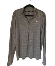 Nike  Dri-Fit 1/4 Zip Running Top with Reflective Details in Gray Women's sz XL