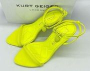 Kurt Geiger Shoreditch Sandal Yellow Leather Heels 6.5