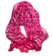 Resort Tassle Scarf in Bougainvillea Pink Pawsitive Cattitude OS