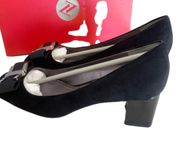Adrienne Vittadini black suede pumps block heel shoes size 9.5 party event shoes
