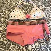 Ruby polka dot belted retro bikini