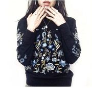 DREW EMBROIDERED BLACK SWEATSHIRT NEW WITH TAGS SIZE S