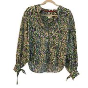 Anthropologie Maeve Blouse Sz XS Dainty Floral Long Puff Sleeve Button Up Spring