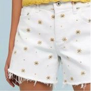 Anthropologie Pilcro and the letterpress starburst embroidered denim shorts