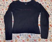 Guess Vintage Black Long Sleeve Top