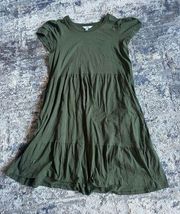 Time & Tru Olive Tiered Dress Size M (8-10)