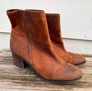 Franco Sarto  Marlene cognac suede leather heeled booties 8.5M