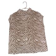 MNG BY MANGO SLEEVELESS ANIMAL PRINT BUTTON DOWN SIZE 4