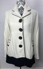 Vintage Jolt Womens Coat Size Medium Acrylic White Black Y2K