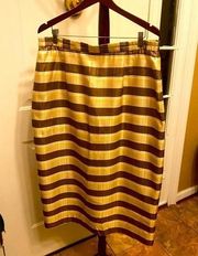 JUSTIN TAYLOR GOMD & BROWN LONG SKIRT SIZE 16W