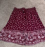 Cranberry Paisley Skirt