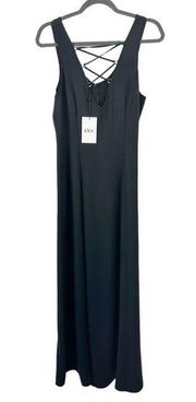 LNA CLOTHING Black Sleeveless Lace Up Midi Maxi Dress NWT Small S LBD