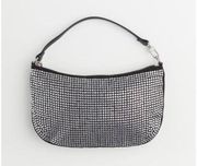 H&M Women’s Black Rhinestone Embellished Faux Leather Clutch Handbag