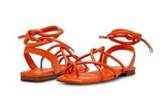 Vince Camuto Alminda Strappy Lace Up Square Toe Leather Sandals Size 6