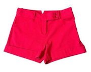 BCBGMaxAzria Symon Cuffed Shorts Lipstick Red Size XS Women's