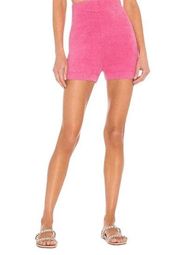 L Space Daydreaming Bubblegum Pink Fuzzy Knit Pull-On High Rise Shorts