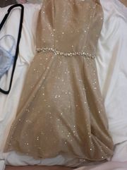 Gold Sparkly Homecoming Dress