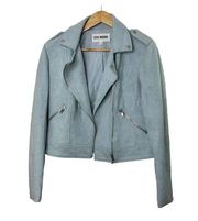 Steve Madden Cropped Faux Suede Moto Motorcycle Biker Jacket Women's Small