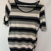 Motherhood Maternity Striped Short Sleeve Top