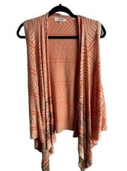 Umgee Women's S/M Southwest Aztc Multicolor Waterfall Sleeveless Vest Boho