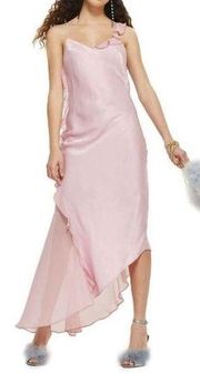 NWT Topshop pink Asymmetrical Midi Dress Sz 4