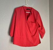 Lucy Love S Small Womens salmon pink boho Blouse Shirt Top