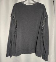 East Adeline Grey Pearl Embellished Sweater