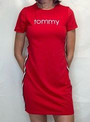 Tommy Hilfiger Womens Pullover Tee Shirt Dress S SM Small Red White Blue Classic