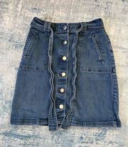 A new day Button Tie Front Denim Skirt Size 4