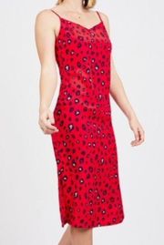 Ava Leopard Midi Slip Dress