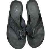 Coach signature c Black Flip Flop Sandals size 6.5