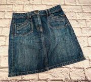 Ann Taylor Skirt Womans 9 Denim Jean Mini Pencil Short Medium Wash