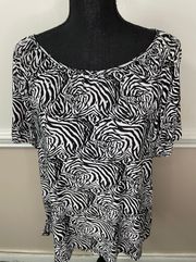 Black and White Sparkle Blouse Size Medium