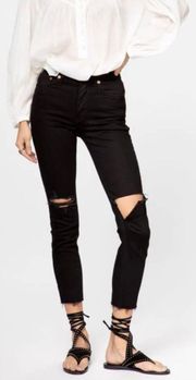NWT  90s High Rise Loose In Jet Black With Rips