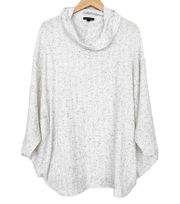 Lane Bryant White Gray Cowl Neck Poncho Sweater Sz 22/24