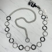 Apt 9 Hoop Silver Tone Metal Chain Link Belt Size Large L XL