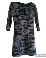 PAPILLON CLOTHING CAMO S/S Camo Dress w Keyhole Neck &Pockets