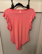 Bellamie Boutique Ruffle Sleeve Pink Bodysuit