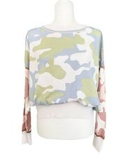 Central Park West Multicolor Camo Print Sweater Size Large