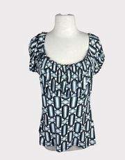 Saint Tropez West | Classic Empire Waist Geometric Print  Top Y2K | Medium