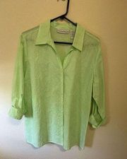 Sag Harbor Mint Green Blouse Size Large