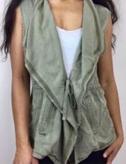 100% Tencel Olive Green Utility Vest Medium